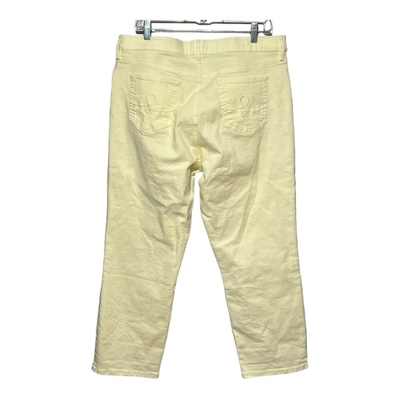 Lily Pulitzer South Ocean Jeans in Lemon Meringue High-Rise Straight Leg Size 16 - Picture 3 of 4